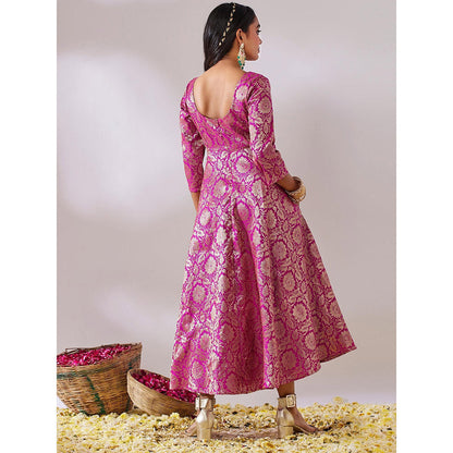 Gulaal Lalita Pink Banarasi Jaal Maxi Dress
