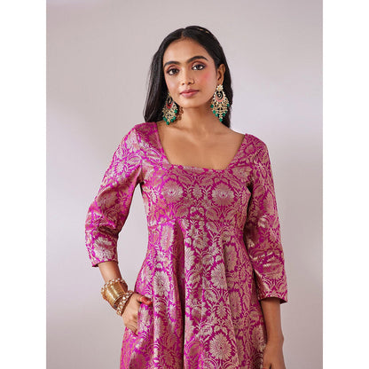 Gulaal Lalita Pink Banarasi Jaal Maxi Dress