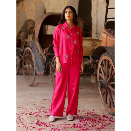 Gulaal Hot Pink Evil Eye Embroidered Co-Ord (Set of 2)