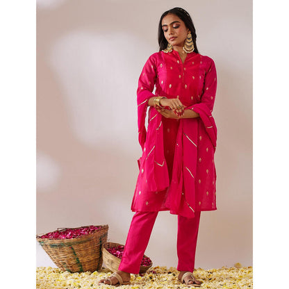 Gulaal Kedar Banarasi Pink Kurta with Pant and Dupatta (Set of 3)
