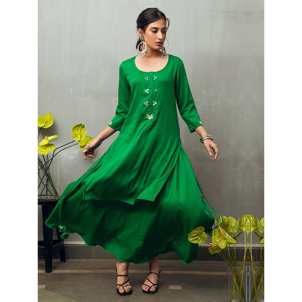 Gulaal Green Sumadhya Kurta with Skirt (Set of 2)