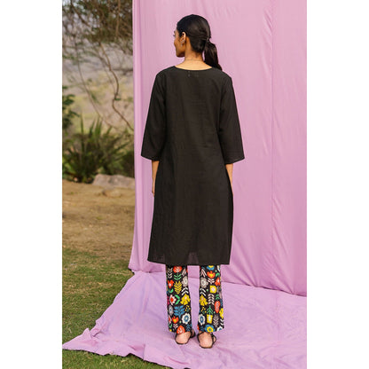 Gulaal Black Midnight Pop Kurta with Pant