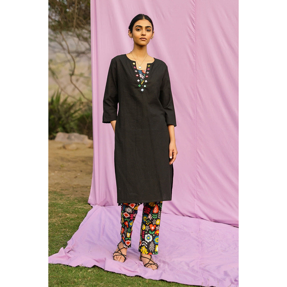 Gulaal Black Midnight Pop Kurta with Pant