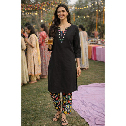 Gulaal Black Midnight Pop Kurta with Pant