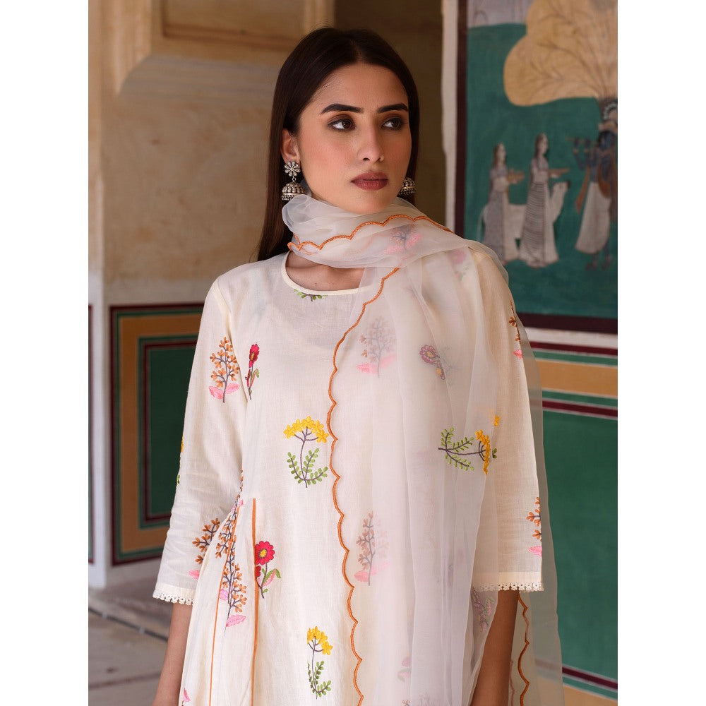 Gulabo Jaipur Deepika Anarkali Kurta with Pants & Dupatta (Set of 3)