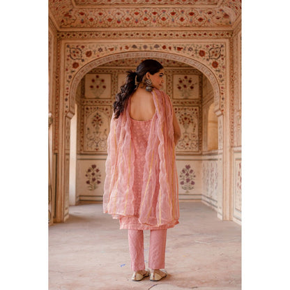 Gulabo Jaipur Imrat Cut Sleeves Pink Straight Kurta with Pants & Dupatta (Set of 3)