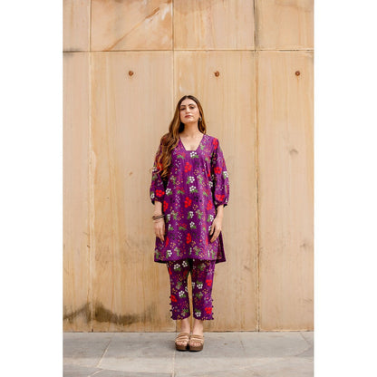 Gulabo Jaipur Garden Purple Kurta with Pants (Set of 2)