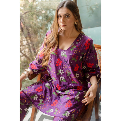 Gulabo Jaipur Garden Purple Kurta with Pants (Set of 2)