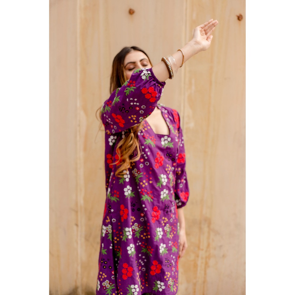 Gulabo Jaipur Garden Purple Kurta with Pants (Set of 2)