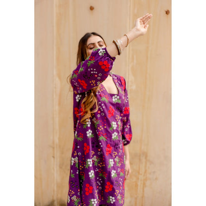 Gulabo Jaipur Garden Purple Kurta with Pants (Set of 2)