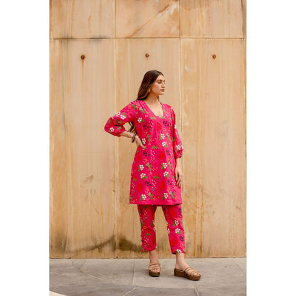 Gulabo Jaipur Garden Pink Kurta with Pants (Set of 2)