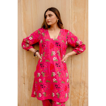 Gulabo Jaipur Garden Pink Kurta with Pants (Set of 2)