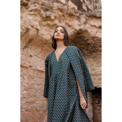 Gulabo Jaipur Kamya Green Dress & Jacket with Belt (Set of 3)