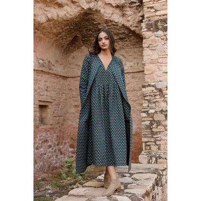 Gulabo Jaipur Kamya Green Dress & Jacket with Belt (Set of 3)