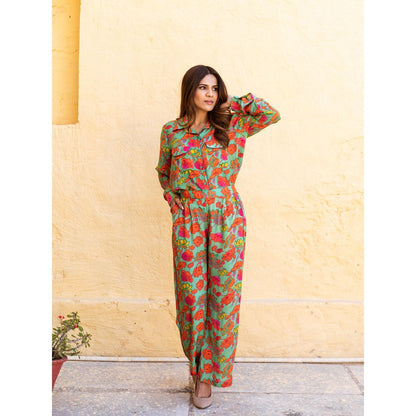Gulabo Jaipur Candy Green Top with Pants (Set of 2)