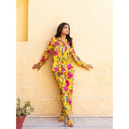 Gulabo Jaipur Candy Yellow Top with Pants (Set of 2)