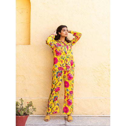 Gulabo Jaipur Candy Yellow Top with Pants (Set of 2)