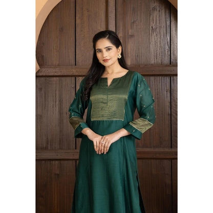 HAAVI BY PURAB Yura Zari Embroidered Green Kurta with Pant
