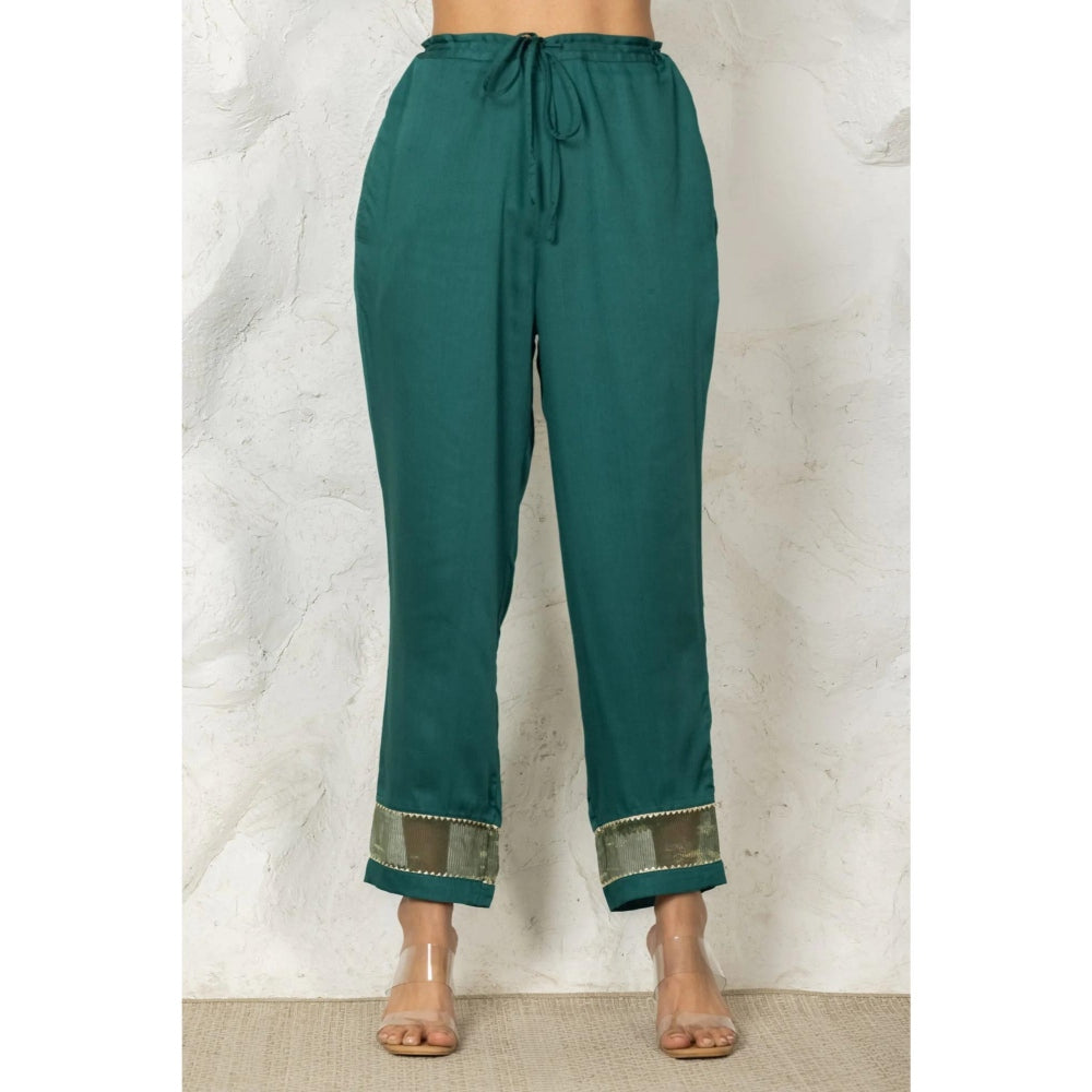 HAAVI BY PURAB Yura Zari Embroidered Green Kurta with Pant
