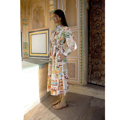 Happi Space Late August Midi Dress In Casablanca-White (Set of 2)
