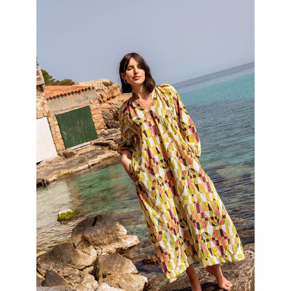 Happi Space Meadow Dress In Moss Print