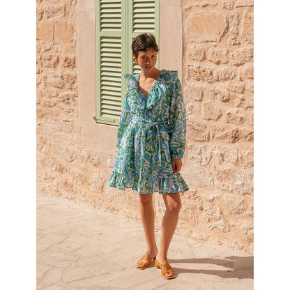 Happi Space Margarita Dress In Azure Print (Set of 2)