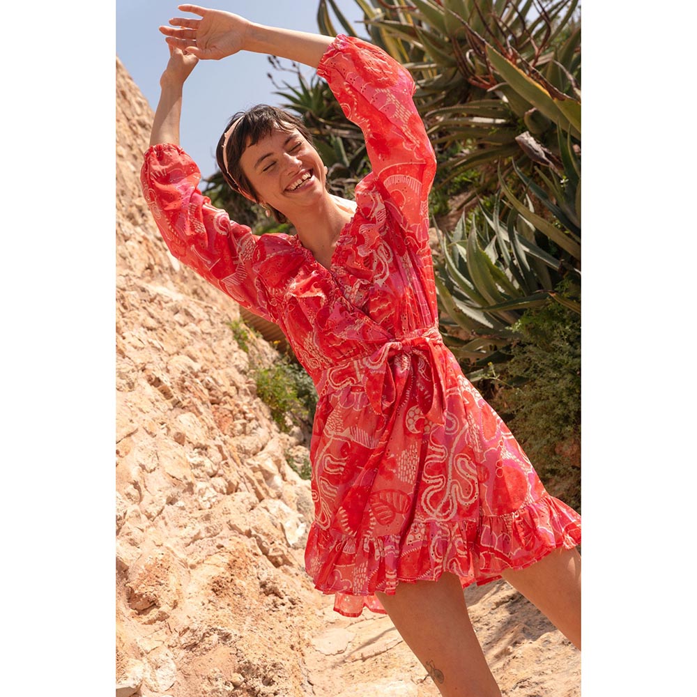 Happi Space Margarita Dress In Jaipur Print (Set of 2)