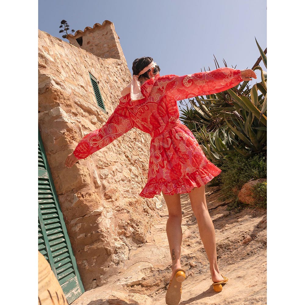 Happi Space Margarita Dress In Jaipur Print (Set of 2)