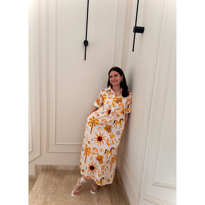 Happi Space Honeydew Dress In Athena Print