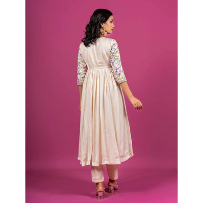 Harleen Kaur Off White Embroidered Kurta with Pant and Dupatta