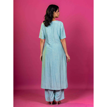 Harleen Kaur Sky Blue Hand Embroidered Co-Ord Set