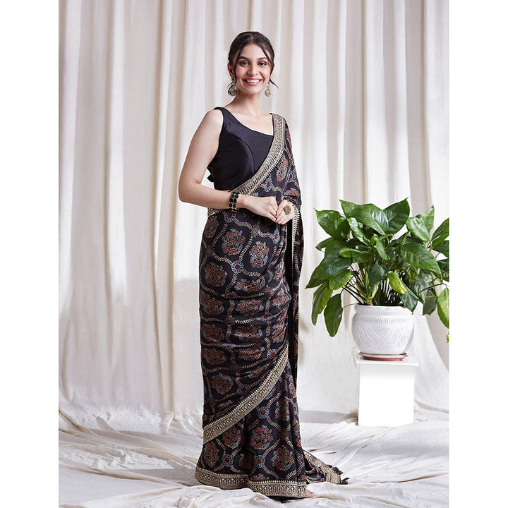 Hasttvam Modal Saree with Unstitched Blouse for Women
