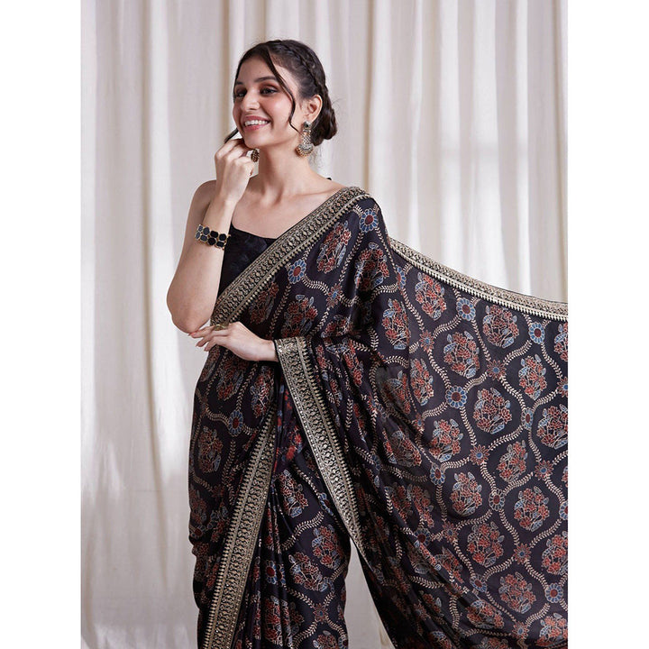 Hasttvam Modal Saree with Unstitched Blouse for Women