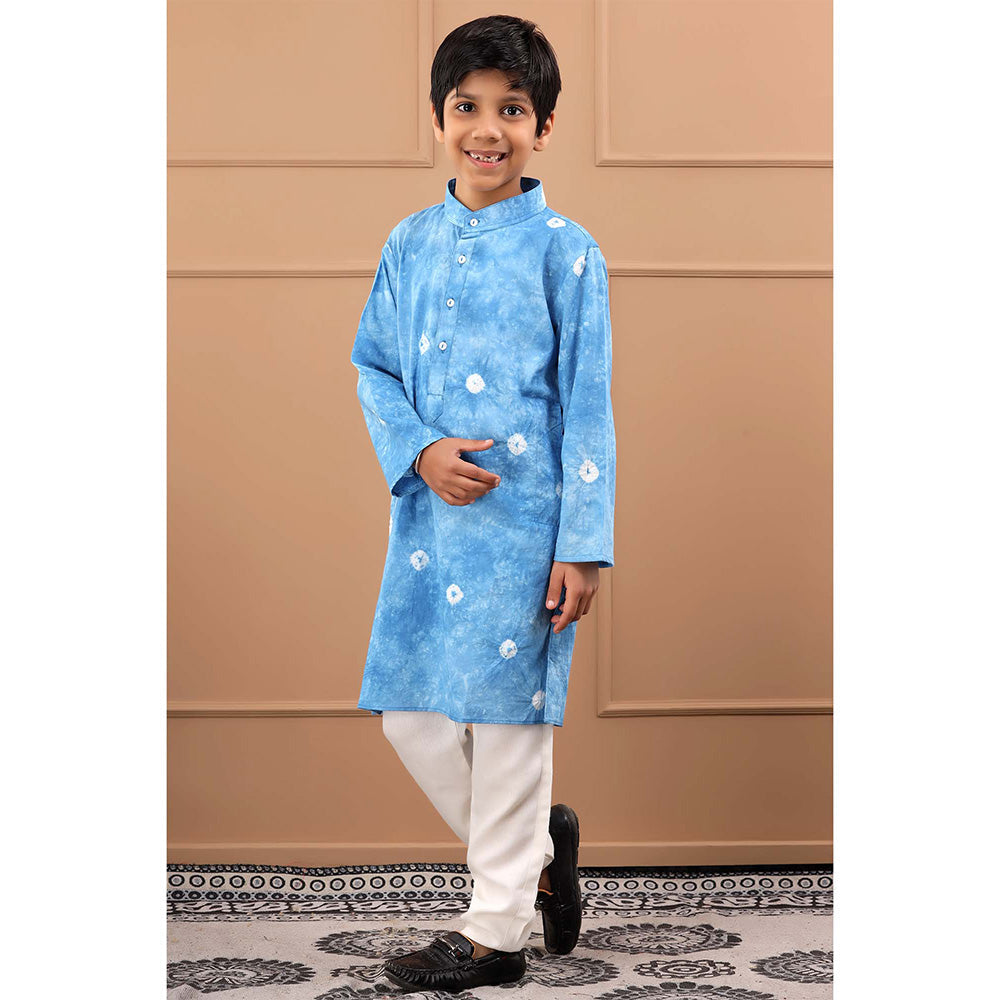 Hatheli Boys Cotton Sustainable Hand Dyed Bandhani Kurta