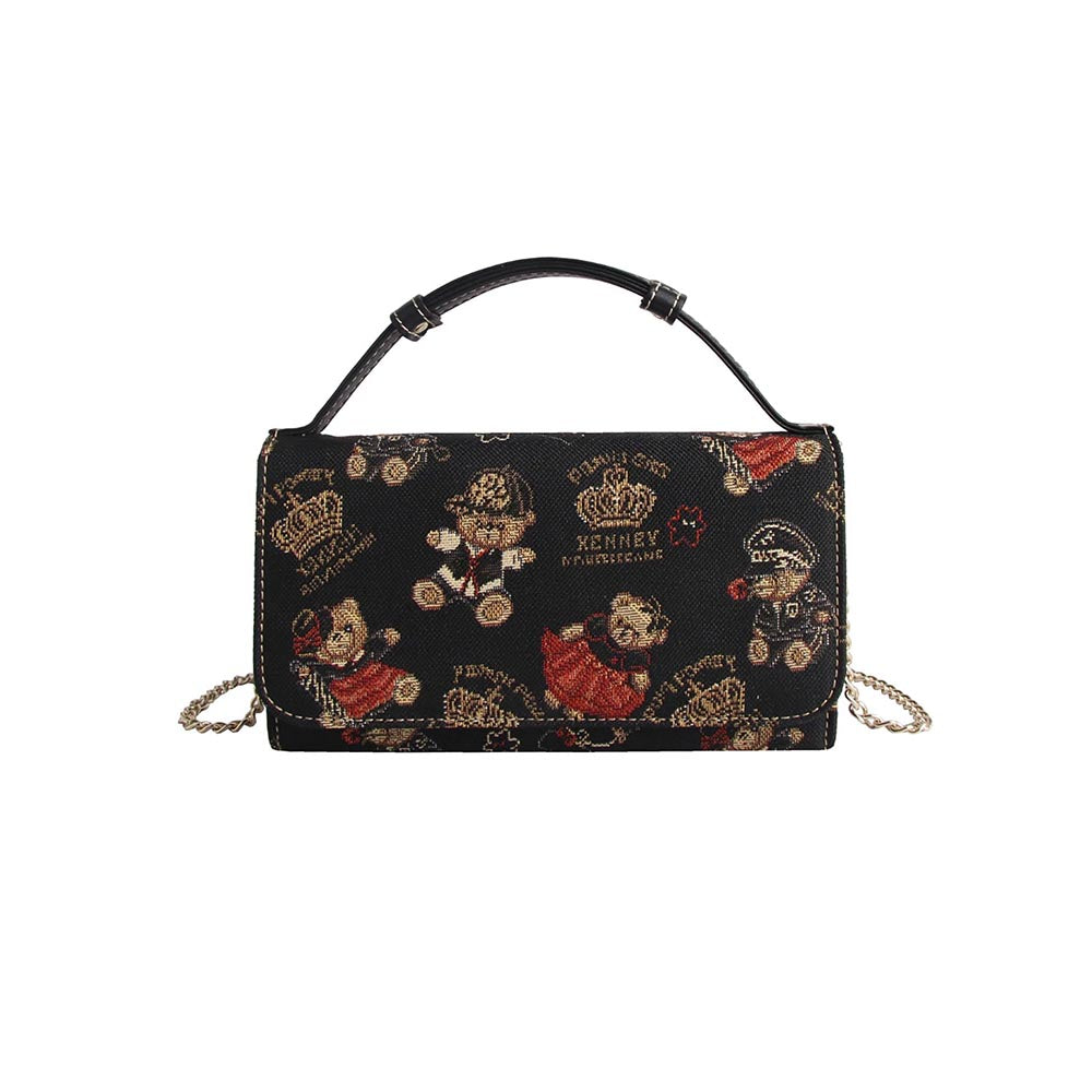 HENNEY BEAR Crown Bear Wallet with Detachable Chain Strap