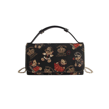 HENNEY BEAR Crown Bear Wallet with Detachable Chain Strap