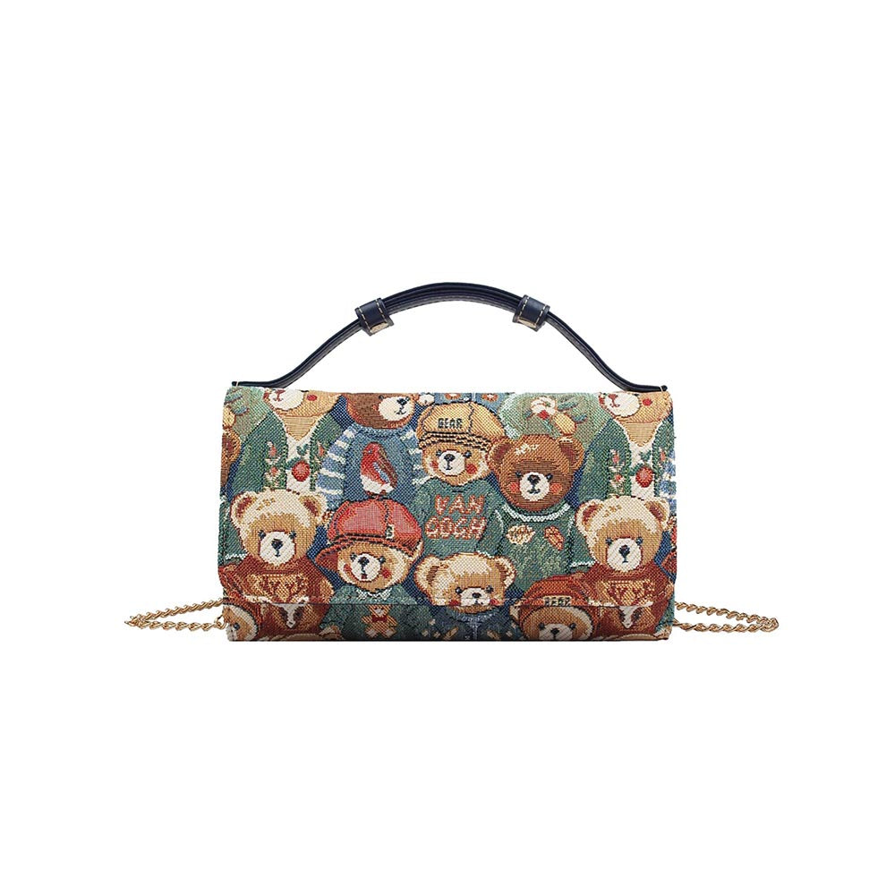 HENNEY BEAR Green Bear Wallet with Detachable Chain Strap