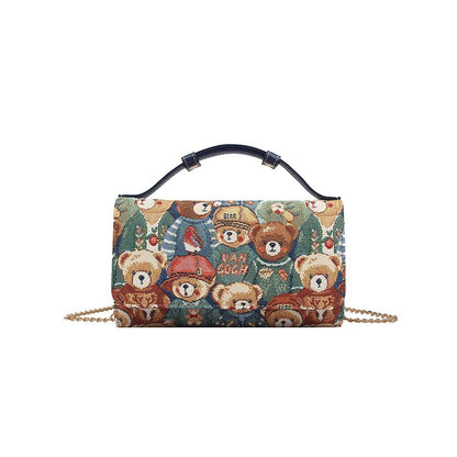 HENNEY BEAR Green Bear Wallet with Detachable Chain Strap