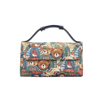 HENNEY BEAR Green Bear Wallet with Detachable Chain Strap