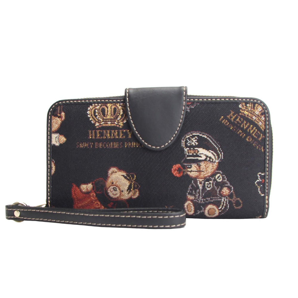 HENNEY BEAR Crown Bear Wristlet Wallet
