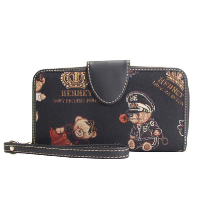 HENNEY BEAR Crown Bear Wristlet Wallet