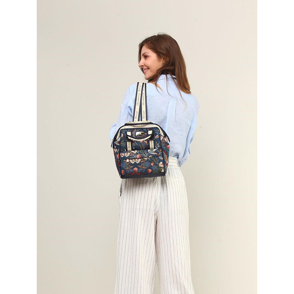 HENNEY BEAR Navy Blue Hummingbird Compact Backpack