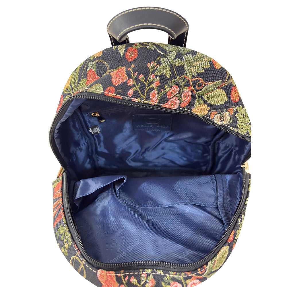 HENNEY BEAR Floral Summer Black Backpack