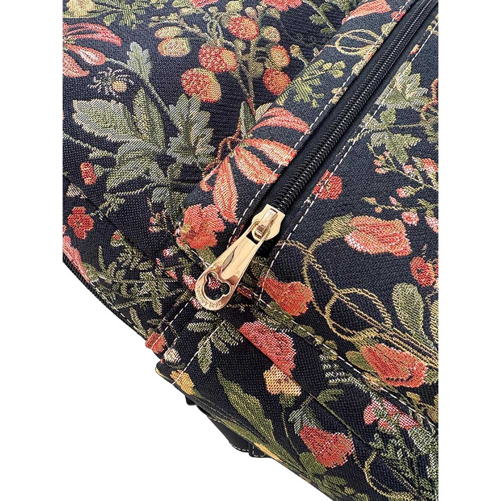 HENNEY BEAR Floral Summer Black Backpack