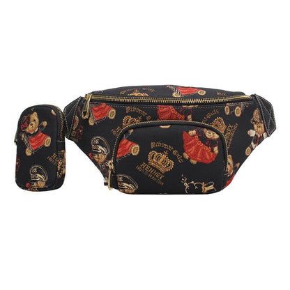 HENNEY BEAR Crown Bear Crossbody Bag with Detachable Coin Pouch