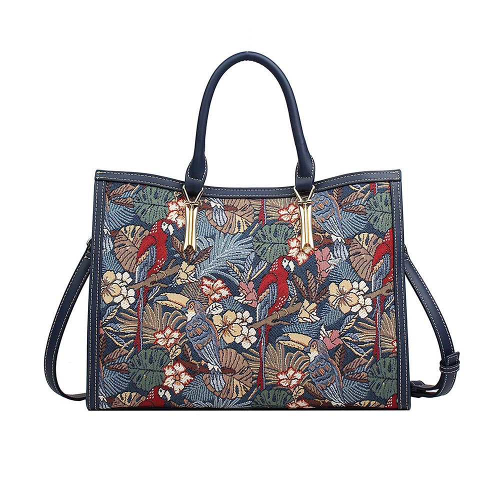 HENNEY BEAR Parrot Song Top Handbag with Detachable Strap