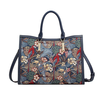 HENNEY BEAR Parrot Song Top Handbag with Detachable Strap