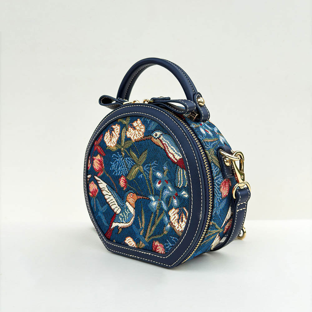 HENNEY BEAR Navy Blue Hummingbird Sling Bag with Detachable Strap