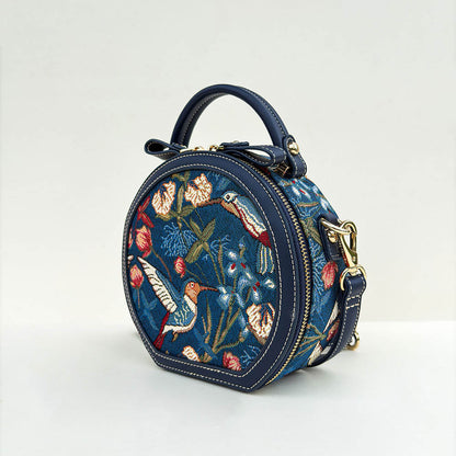 HENNEY BEAR Navy Blue Hummingbird Sling Bag with Detachable Strap