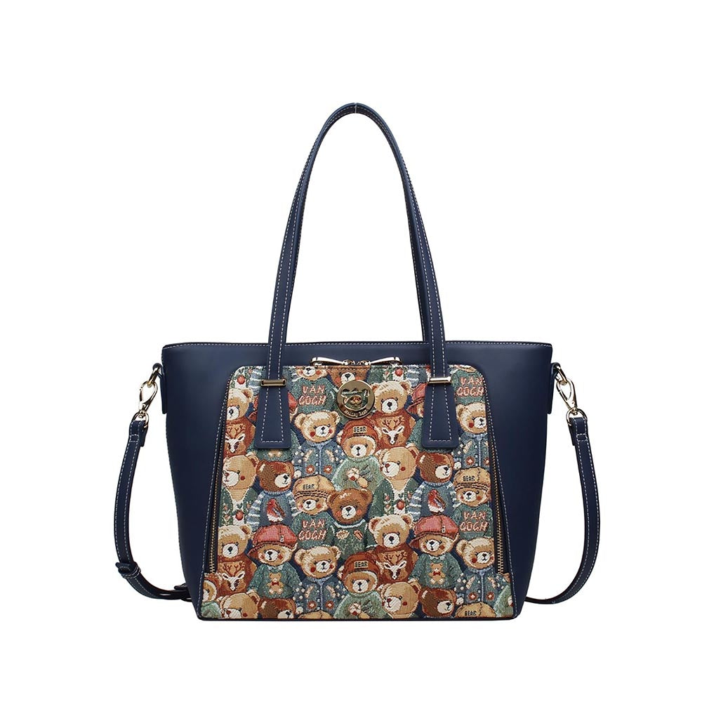 HENNEY BEAR Green Bear Handbag with Detachable Strap